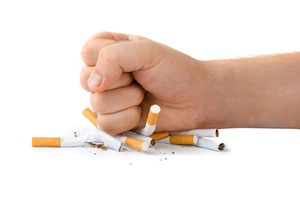 fist smashing ciggeretts